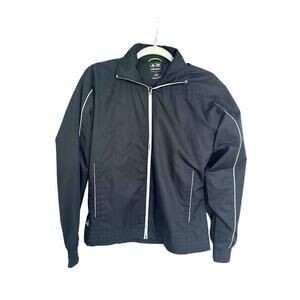 Adidas Climaproof Golf Wind Protection Jacket Women Black White Full Zip Size S